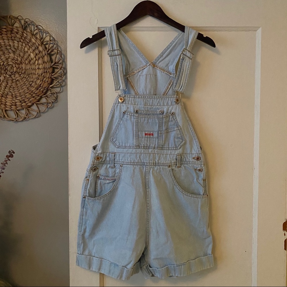 Vintage light blue denim overalls